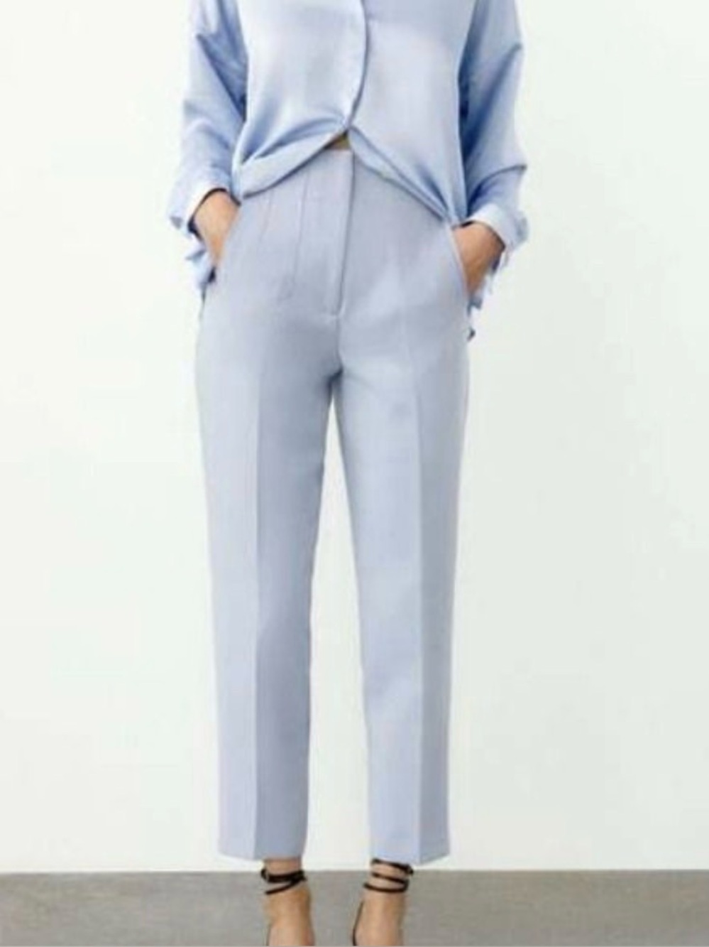 Zara Light Blue Women’s Trousers - Slim Straight NWT